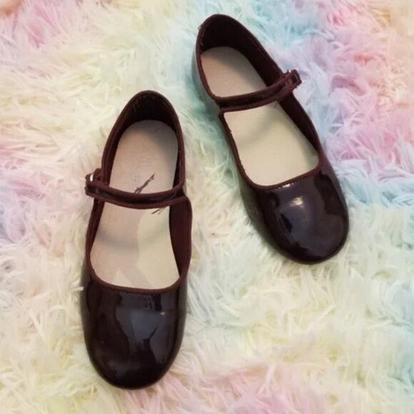 Zara maroon patient leather little girl flats size 12 - Picture 9 of 10